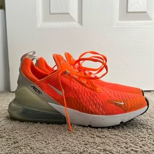 Neon orange Nike Air 270s